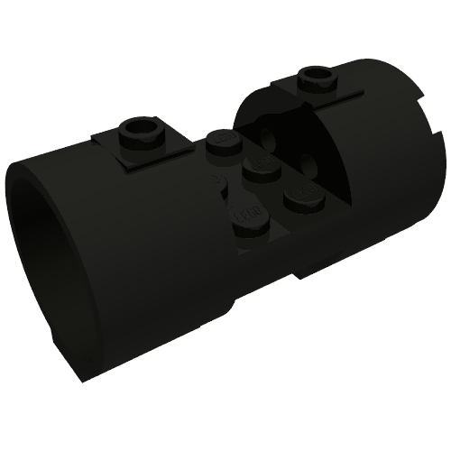 Cylinder 3 × 6 × 2 2/3 Horizontal Solid Studs Black