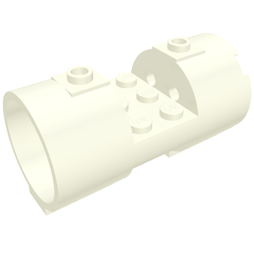 Cylinder 3 × 6 × 2 2/3 Horizontal Solid Studs White