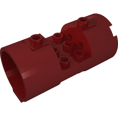 Cylinder 3 × 6 × 2 2/3 Horizontal Solid Studs Dunkelrot