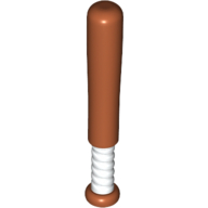 Sports Baseball Bat 4L with Dark Orange Print Weiß
