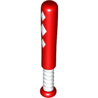 Sports Baseball Bat 4L with White Grip Handle and 3 White Diamonds Red