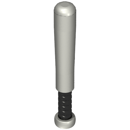 Sports Baseball Bat 4L with Black Grip Handle Print Flat Silver