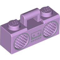 Equipment Radio / Boom Box with Handle and Silver Trim Print Lavender