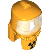 Mask, Hazard Suit with Trans-Clear Shield, Radioactivity Warning Print Bright Light Orange