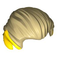 Hair Swept Back with Pointy Ears Yellow Print Tan