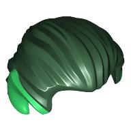 Hair Swept Back with Pointy Ears Green Print Dark Green