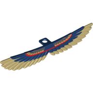 Minifig Neckwear Wings (Mummy) with Tan Feathers and Red and Gold Print Dunkelblau