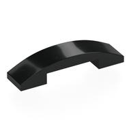Brick Curved 4 × 1 Double with No Studs Black