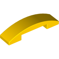 Brick Curved 4 × 1 Double, No Studs Yellow