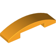 Brick Curved 4 × 1 Double with No Studs Bright Light Orange