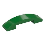 Brick Curved 4 × 1 Double with No Studs Green