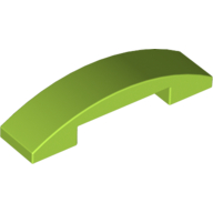 Brick Curved 4 × 1 Double with No Studs Lime