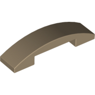 Bogenstein 4 × 1 doppelt mit Nr. Noppen Dunkelbeige