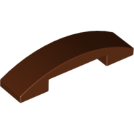 Brick Curved 4 × 1 Double with No Studs Reddish Brown