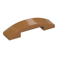 Brick Curved 4 × 1 Double with No Studs Medium Nougat