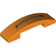 Brick Curved 4 × 1 Double with No Studs and Mouth Open Print Orange