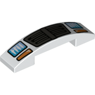 Brick Curved 4 × 1 Double with No Studs and Car Front, Bumper, Headlights, Grill Weiß