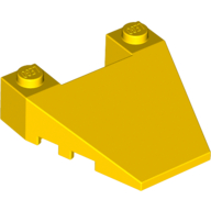 Brick Wedged, Sloped 4 × 4 Taper, with Stud Notches Gelb