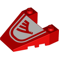 Brick Wedged, Sloped 4 × 4 Taper, with Stud Notches with Airline Wings Logo Rot