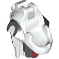 Minifig Head Special, Skull with Bar, Lower Jaw with Ninjago Cracked Dark Red Skull Print White