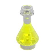 Equipment Bottle / Erlenmeyer Flask with Trans-Neon Green Fluid Pattern Trans-Clear