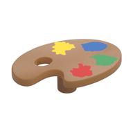 Equipment Paint Palette with Yellow, Blue, Green and Red Paint Spots Print