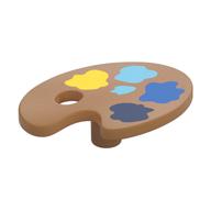 Equipment Paint Palette with Yellow, Azure, Blue, Dark Blue Paint Spots Print Mittelnougat