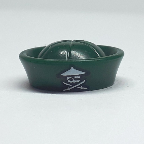 Hat Sailor with Ninja Skull, Swords Print Dark Green