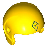 Helmet, Sports with Kite Diamond Shape Logo Print Gelb