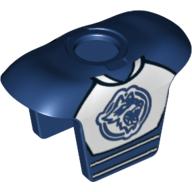 Minifig Neckwear Sports Hockey Body Armor with Raccoon Print Dark Blue