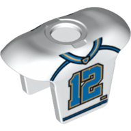 Minifig Neckwear Sports Hockey Body Armor with Football Jersey and '12' Print Weiß