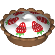 Food Pie with White Cream Filling and 6 Strawberries Print Medium Nougat