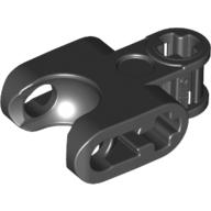 Technic Achse Verbinder 2 × 3 mit Kugelpfanne, offen unterer Achslöcher in Schwarz