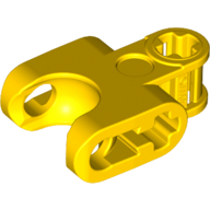 Technic Axle Connector 2 × 3 with Ball Socket, Open Lower Axle Holes Yellow