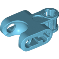 Technic Axle Connector 2 × 3 with Ball Socket, Open Lower Axle Holes Medium Azure