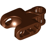 Technic Axle Connector 2 × 3 with Ball Socket, Open Lower Axle Holes Reddish Brown
