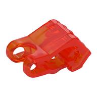Large Figure Hand, Fist with Axle Hole, 4 Fingers Transparent-Neonorange