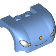 Vehicle Body, Wheel Arch / Mudguard 3 × 4 × 1 2/3 Curved with Front with Headlights, Thin Smile and Nose Print Mittelblau