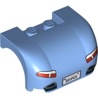 Vehicle Body, Wheel Arch / Mudguard 3 × 4 × 1 2/3 Curved with Back with Tail Lights, Exhaust and '301PCE' License Plate Print Medium Blue