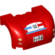 Vehicle Body, Wheel Arch / Mudguard 3 × 4 × 1 2/3 Curved with Back with Taillights, '155' and 'MO-6 8015' License Plate Print Rot