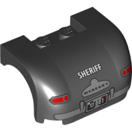 Vehicle Body, Wheel Arch / Mudguard 3 × 4 × 1 2/3 Curved with Front with Taillights and Sheriff Print Schwarz