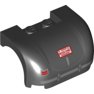 Vehicle Body, Wheel Arch / Mudguard 3 × 4 × 1 2/3 Curved with Front with Taillight and 'MOON SHNE' Licence Plate Print Black