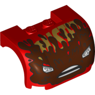 Vehicle Body, Wheel Arch / Mudguard 3 × 4 × 1 2/3 Curved with Front with Headlights, Mud Print (10744-1) Red