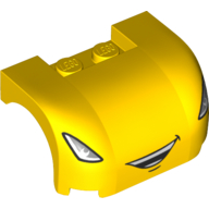 Vehicle Body, Wheel Arch / Mudguard 3 × 4 × 1 2/3 Curved with Front with Headlights, Smile Print (Cruz Ramirez) Yellow