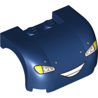 Vehicle Body, Wheel Arch / Mudguard 3 × 4 × 1 2/3 Curved with Front with Headlights, Smile Print (Lightning McQueen) Dark Blue