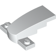 Brick Wedged, Curved 4 × 2 × 1 1/3 with 1 × 4 Base [Plain] White