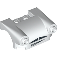 Vehicle Body, Wheel Arch / Mudguard 3 × 4 with Headlights, Moustache Grille and Mouth Print White
