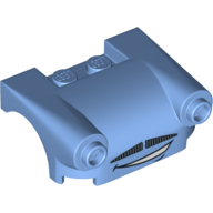 Vehicle Body, Wheel Arch / Mudguard 3 × 4 with Headlights, Moustache Grille and Curved Mouth Print Mittelblau