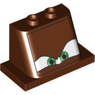 Windscreen 2 × 3 × 2 with 2 × 4 Base with Green Eyes on White Background, Angry Print (Mater) Reddish Brown