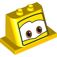 Windscreen 2 × 3 × 2 with 2 × 4 Base with Brown Eyes on White Background Print (Luigi) Yellow